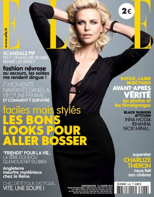 рекламная фотосессия Шарлиз Терон в Elle France 
