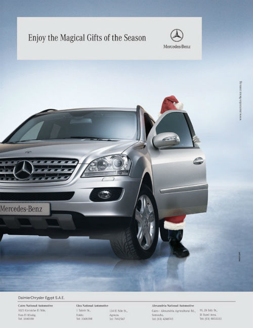 Рождественский рекламный плакат Mercedes-benz