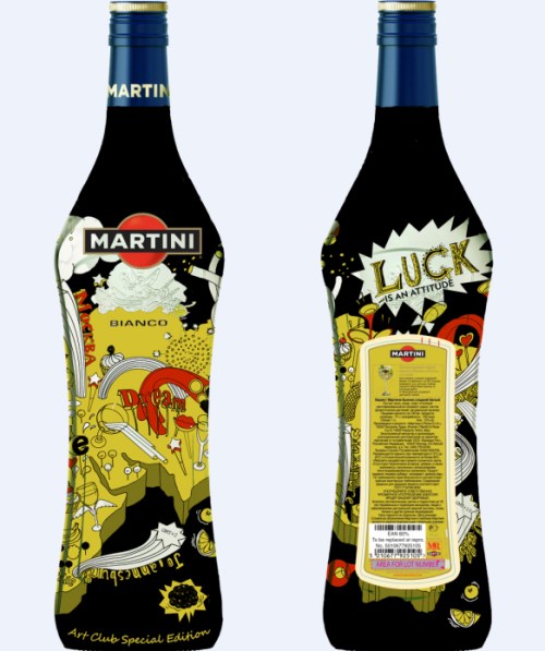 Авторский дизайн для бутылок Martini